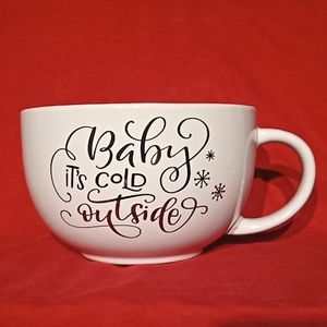 Marketplace Brands Oversized Mug. 24 oz. "Baby It's Cold Outside".Gold Snowflake